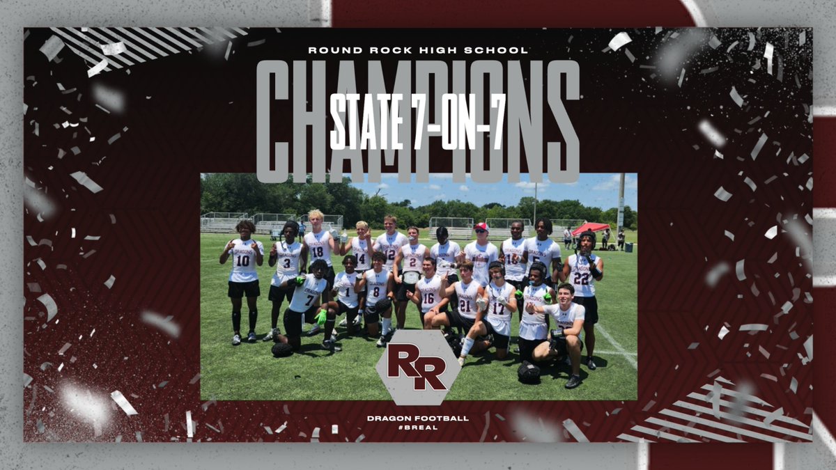HUGE CONGRATULATIONS DUE FOR THE DRAGONS!!! 2023 7-ON-7 STATE CHAMPIONS!!! GO ROCK!!! #BREAL