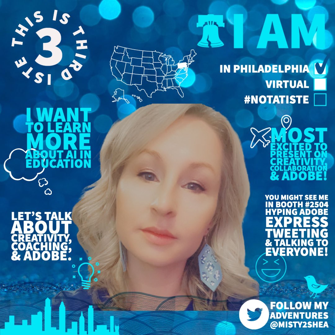 misty2shea's tweet image. Thank you @mrsjones72812 &amp;amp; @MrsTGonzalez for this @AdobeExpress template! On my way to @ISTEofficial and can’t wait for the @adobeforedu fun to begin at Booth 2504! Remix here ➡️ express.adobe.com/post/8t3A5Jbox… #adobeeducreative #istechat