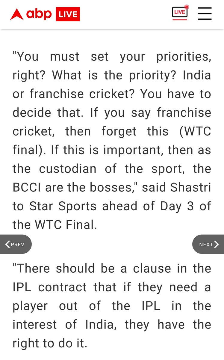 Meanwhile, Ravi Shastri on the 'goose' post the WTC Final loss;