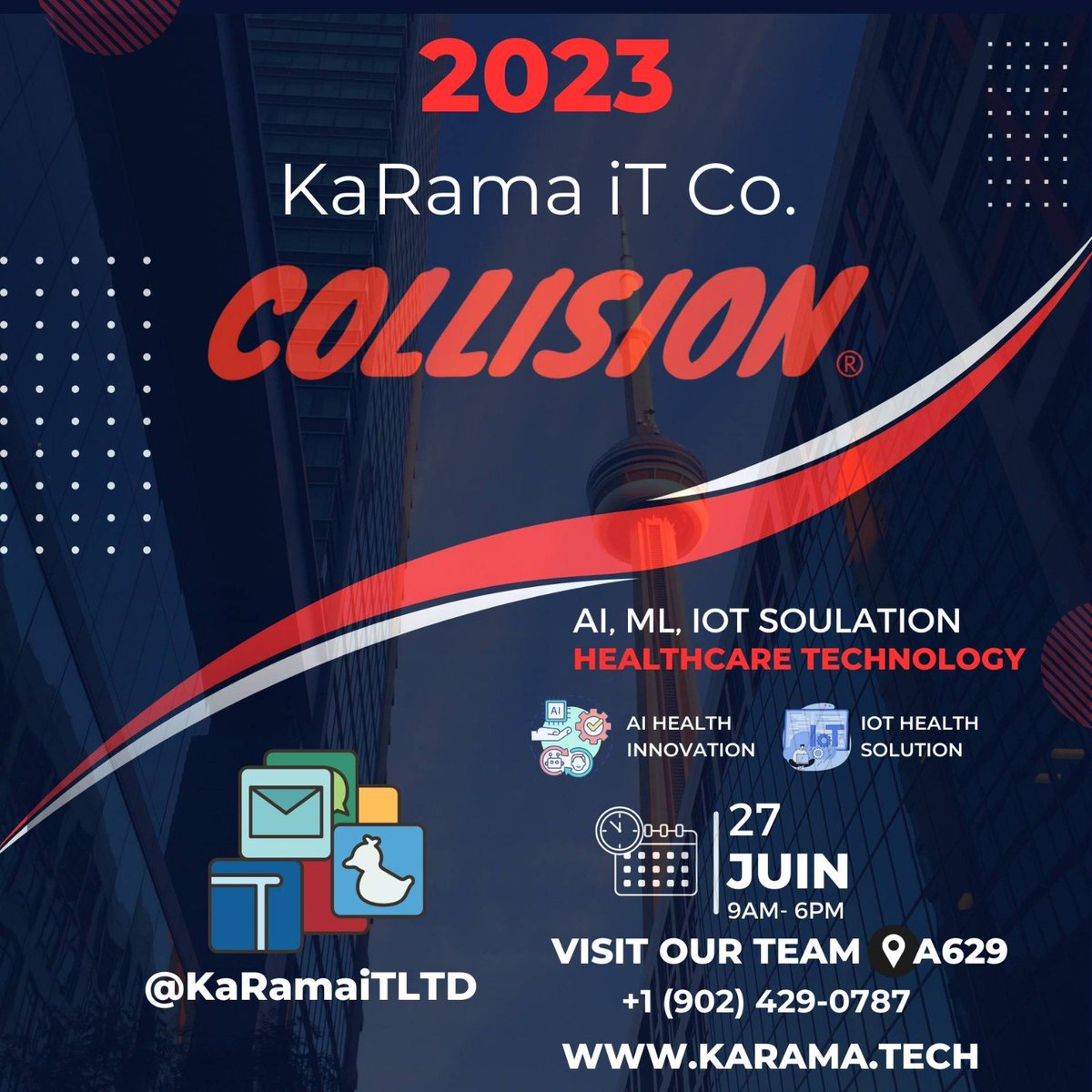 📣 Calling all tech enthusiasts! 🌟

We're thrilled to announce our participation in Collision 2023, one of the largest tech conf! 

🚀 Join us at Stand Exhibition A629 on 27th June in Toronto, as we showcase our cutting-edge solutions. 

 #Collision2023 #CollisionConf 
#Halifax