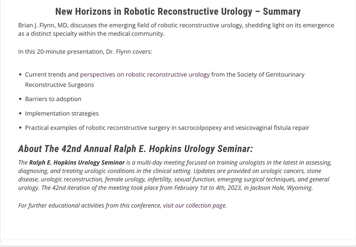 Brian J. Flynn, M.D. (@brian_j_flynn) on Twitter photo 20-minute presentation, Dr. Flynn covers:
Current trends on RRU
-Barriers to adoption
-Implementation strategies
-RRU videos
"New Horizons in Robotic Reconstructive Urology"
youtu.be/EDiEBAI7rHM via <a href="/YouTube/">YouTube</a>
grandroundsinurology.com/psa-screening-…
<a href="/GRUrology/">Grand Rounds Urology</a>
<a href="/SocietyGURS/">GURS</a>
<a href="/CU_Urology/">CU Urology</a> 20-minute presentation, Dr. Flynn covers:
Current trends on RRU
-Barriers to adoption
-Implementation strategies
-RRU videos
"New Horizons in Robotic Reconstructive Urology"
youtu.be/EDiEBAI7rHM via <a href="/YouTube/">YouTube</a>
grandroundsinurology.com/psa-screening-…
<a href="/GRUrology/">Grand Rounds Urology</a>
<a href="/SocietyGURS/">GURS</a>
<a href="/CU_Urology/">CU Urology</a>