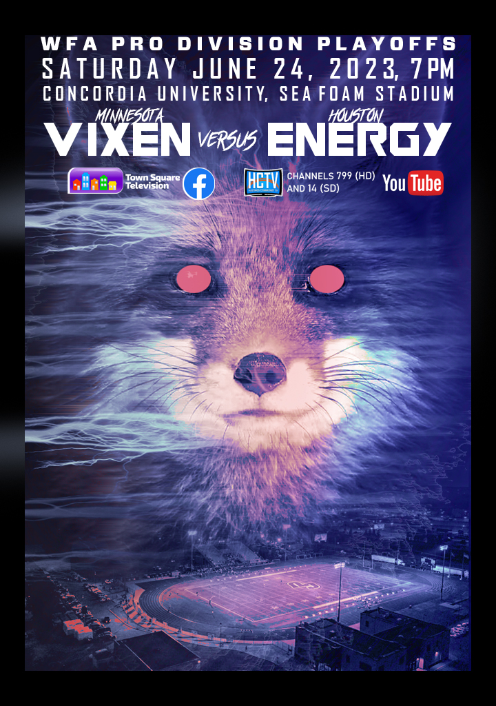 HastingsTV14's tweet photo. It's game day sports fans! Tonight, we'll be Co-Producing @MN_Vixen football with our friends at @TownSquareTV as they take on the @houstonenergy! Join @AlexWestad and Cam Hufendick for the call!

🏈 Vixen vs Energy
🖥 https://t.co/Z4Q2O3X3Kh
📺 Channel 799 | 
⏰ 7 PM https://t.co/uWqEyOlFxI