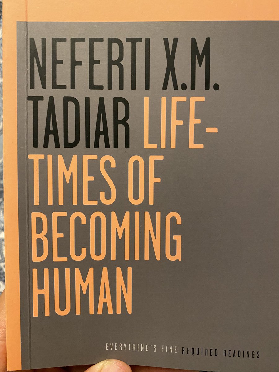 nashtysmans's tweet photo. Sleeplessness last night meant finally dipping into the brilliance of Neferti Tadiar by way of #everythingsfineph They just opened a bookstore so go shop there. ๐
I read Tadiar when the news becomes too hard to bear. Now I canโt wait to read Remaindered Life. https://t.co/cLsbHExzLb