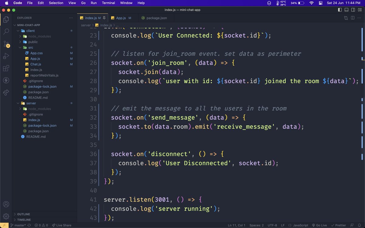 Today I completed the backend portion of my chat app. I used NodeJS along with socket io module for handling web sockets. Tomorrow, I am planning to complete my frontend :D
#60DaysOfLearningWithLeapfrog #LSPPLearningD23