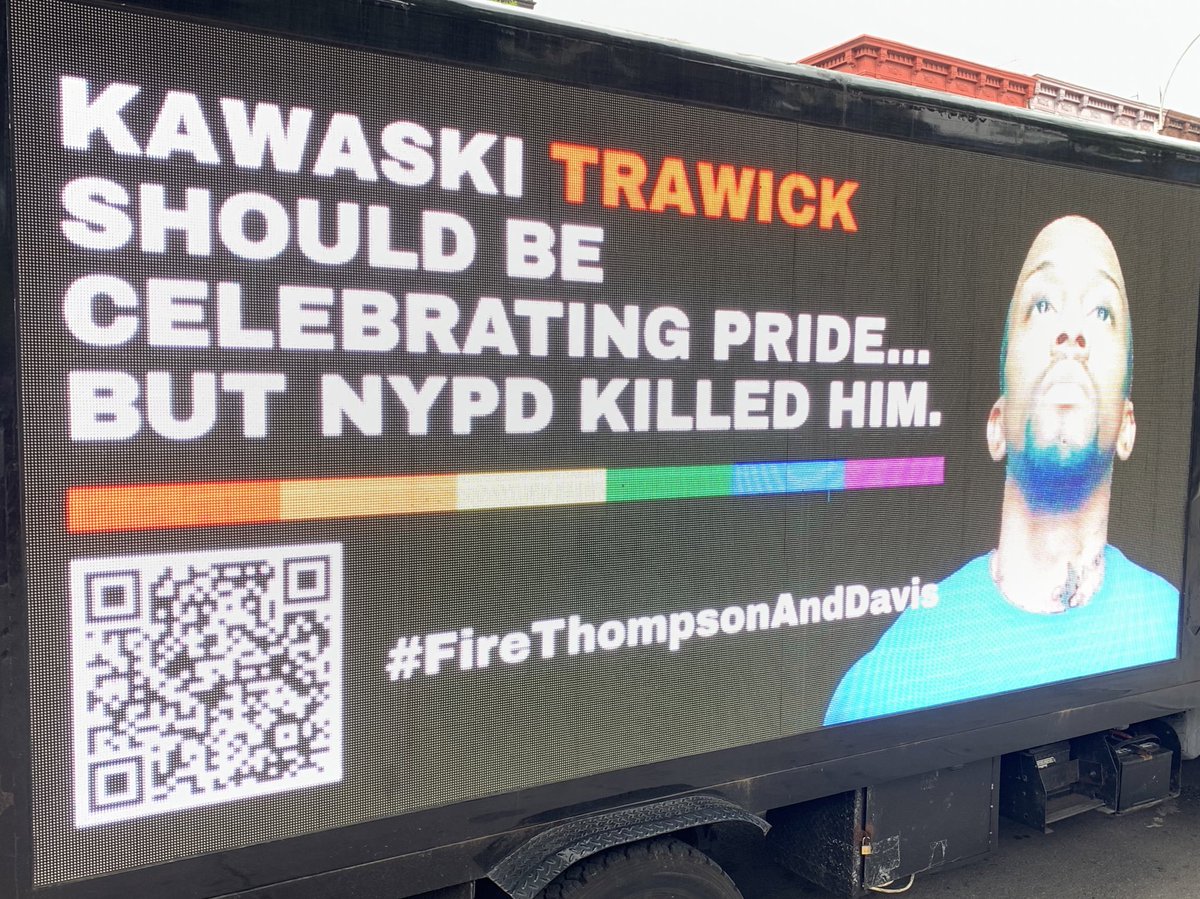 watchthecops's tweet photo. June Pride was one of Kawaski Trawick's favorite times. He used to dance &amp; celebrate with friends. #KawaskiTrawick should be at pride today!

4 years ago, NYPD Officers Brendan Thompson &amp; Herbert Davis killed Kawaski in 112 seconds.

Tell @NYCMayor to #FireThompsonAndDavis https://t.co/sN17mBHvf4