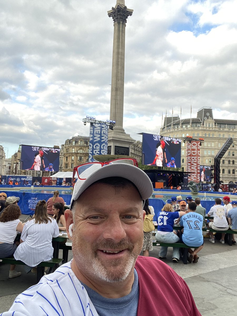 #Trafalgar Square dominated by the @MLB tonight. #LONDON