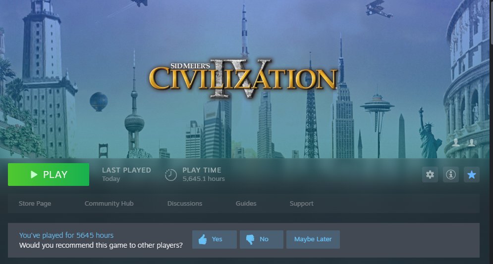 FirstDerivative's tweet photo. I take back my earlier tweet - I'm way more qualified to handle Russia than I thought - (5,645.1 hours of #CivilizationIV play time). https://t.co/VWfmH0SRqb
