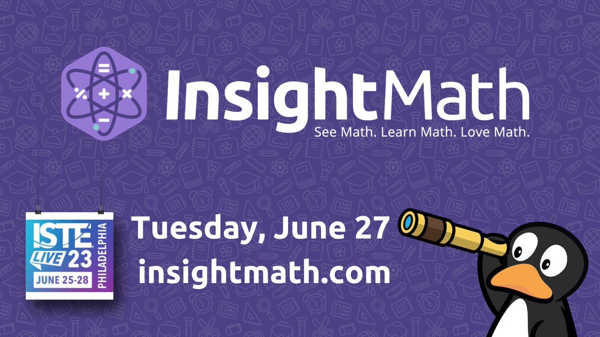 Going to ISTE? Stop by the W Philadelphia to see a sneak peek of InsightMath. Multiple sessions available throughout the day on Tuesday, June 27. Give your feedback and receive a $50 gift card, plus swag! Reserve Your Spot: bit.ly/3CMtQB4 #ISTELive23 #InsightMath