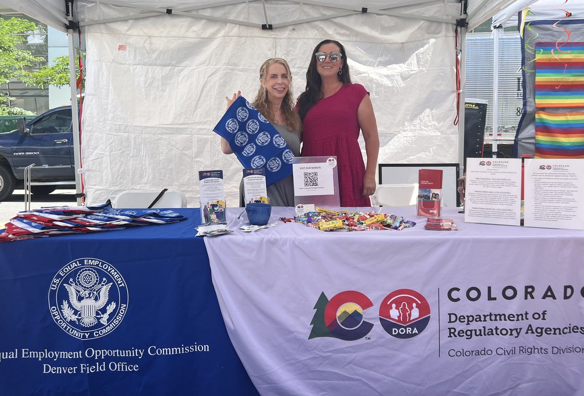 Join #EEOC Denver and #CCRD at #DenverPride going on at Civic Center Park right now. We’ve got info, bandanas, and staff ready to talk with you.