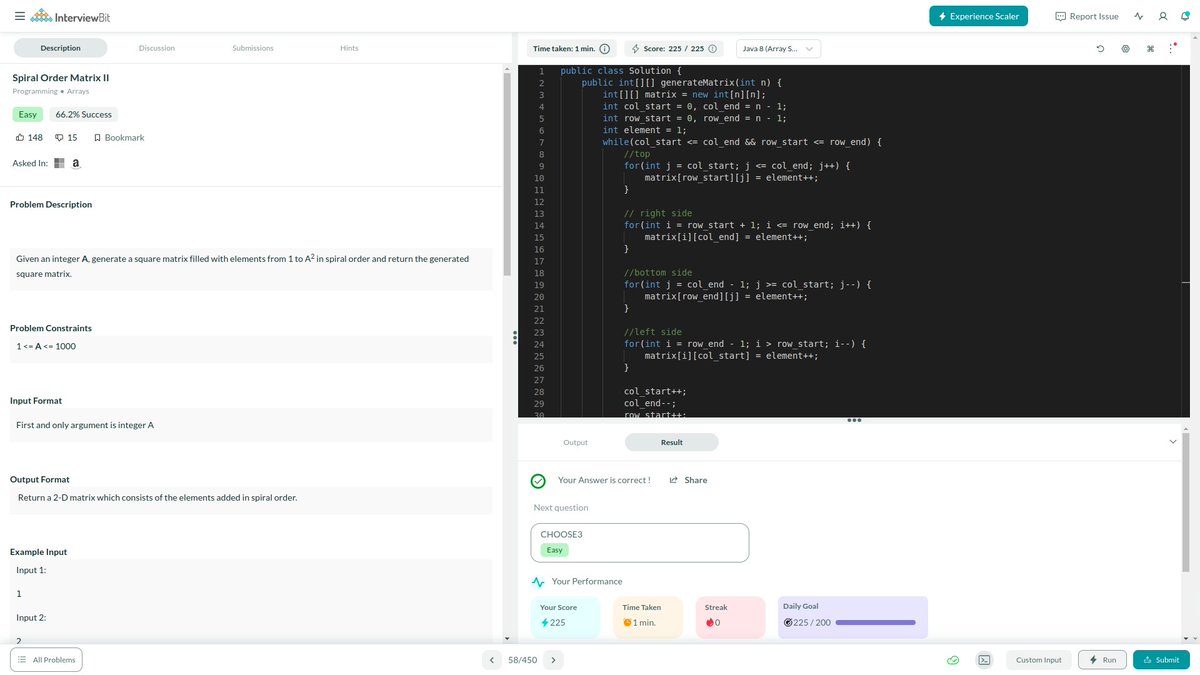imanassahoo's tweet photo. Hello all, I have completed #Day055 of #365DaysofCode Challenge with
@Scaler
Today I solved the question - Spiral Order Matrix II
Scaler Discord community link: https://t.co/NxzCV5VP2G #scalerdiscord #codewithscaler https://t.co/ABWDwkIXJd
