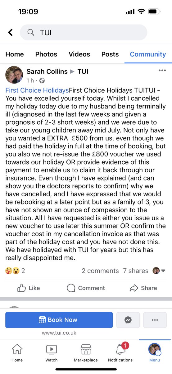 SarahJCollins86's tweet photo. @FirstChoiceUK  @TUIUK  absolutely awful. Not an ounce of compassion or help in what is already a distressing situation!! https://t.co/YUIS8sFXTv