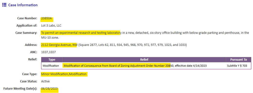 ScottRobertsDC's tweet photo. here at the future @HowardU experimental research lab at 2112 Ga Av NW - HU is seeking zoning relief
zoning case link: https://t.co/UIGVn1amNq
meeting date is Wed, 06-28-2023, which is just a minor modification
#HowardForward
@ShawDC
@LeDroitParkDC
#BloomingdaleDC https://t.co/u7fFa2rMoS