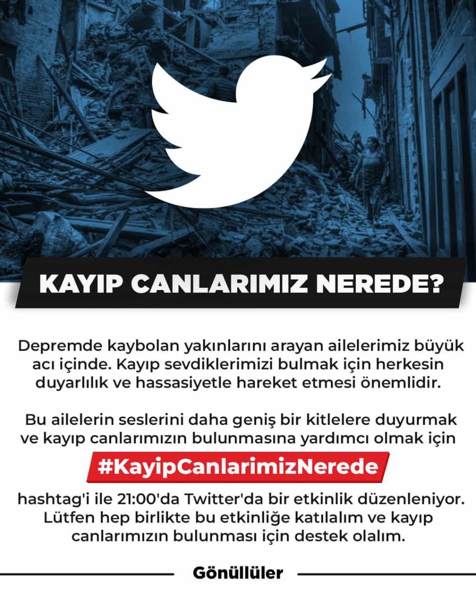 YakupTa41500637's tweet photo. Yüzyılın faciası olarak adlandırdığımız Şubat depreminde hala yakınlarına ulaşamayan ailelerimiz var ve devlet büyükleri hiç bir şekilde ilgilenmiyor lütfen duyarlı olalım 
#kayipcanlarimiznerede https://t.co/CReWnf1xvu