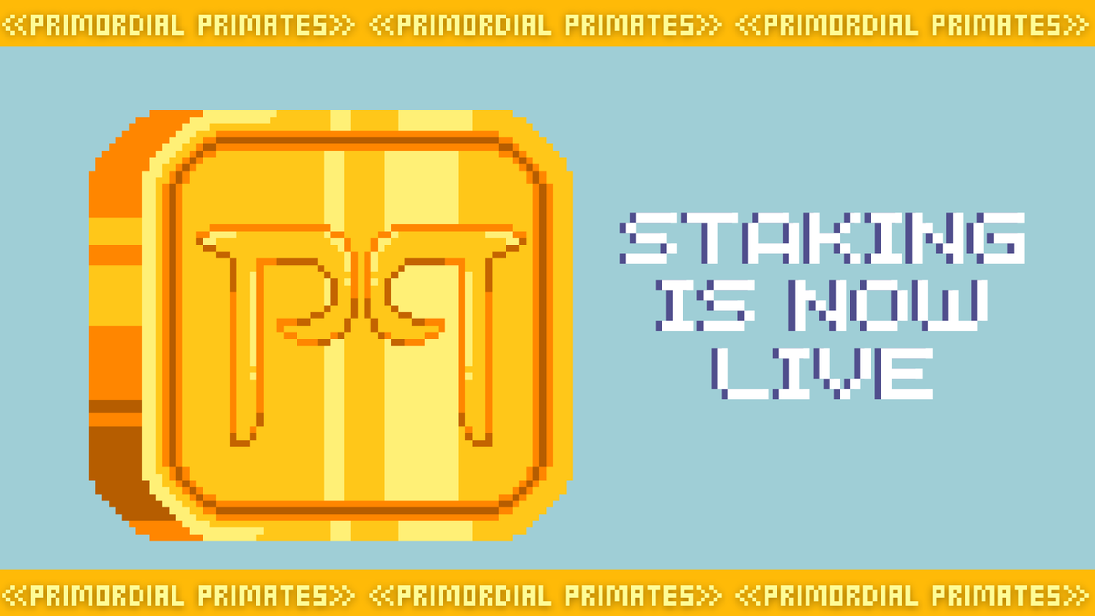 PrimPrimatesNFT's tweet image. Staking is NOW LIVE for all holders 🐒🌎

You can claim 1 $PP per day, for each Primordial Primate staked.

$PP will be used for upcoming raffles, giveaways, and 'redacted'....

Stake your PP now 👉 ppstaking.com