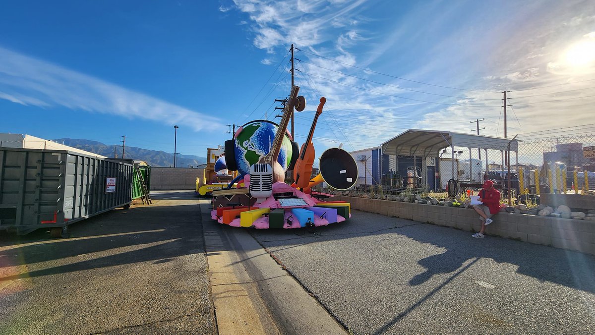 LionsFloat's tweet image. First road test for the Lions International Rose Parade float. This year Lions International celebrates a World of Music with the Rose Parade. #lionsclub #lionsfloat #roseparade #WorldofMusic