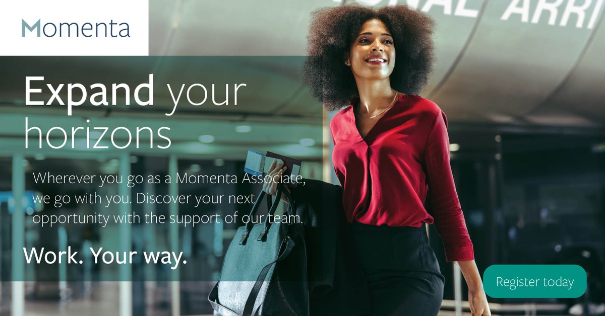 MomentaGroup's tweet image. The world is your oyster. Whether you&apos;re a recent graduate, in-between jobs, or a long-time contractor looking for new projects, Momenta wants to hear from you.  #interimwork

Register to join the world’s fastest-growing contingent workforce here:
bit.ly/3ghVb6c
