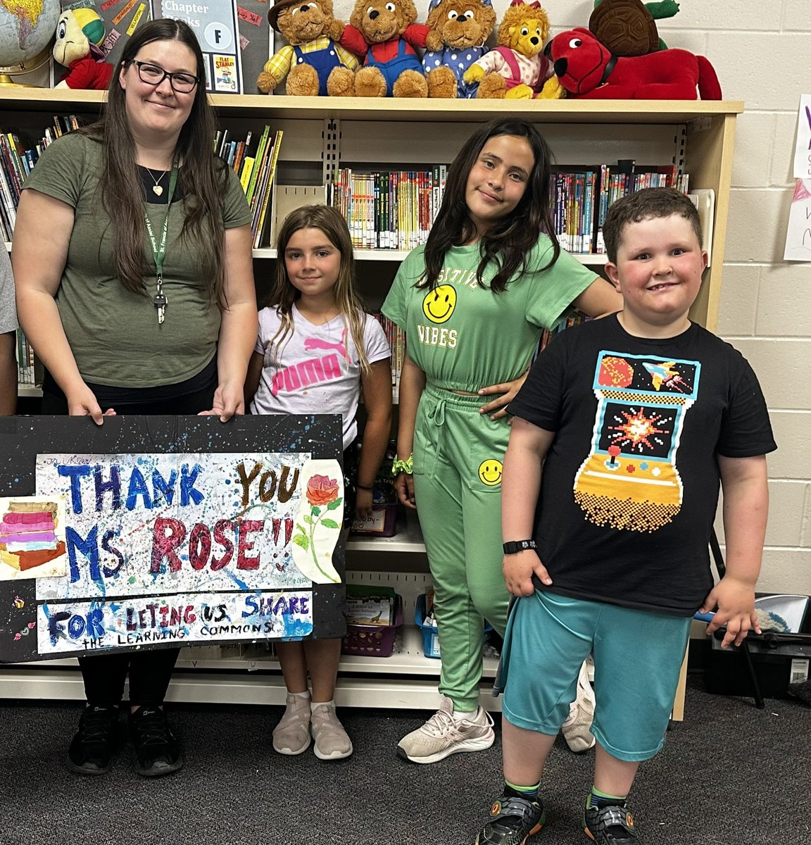 Our schoolage program shares the learning commons with Ms Rose and the school!  We made sure to  thank her!!