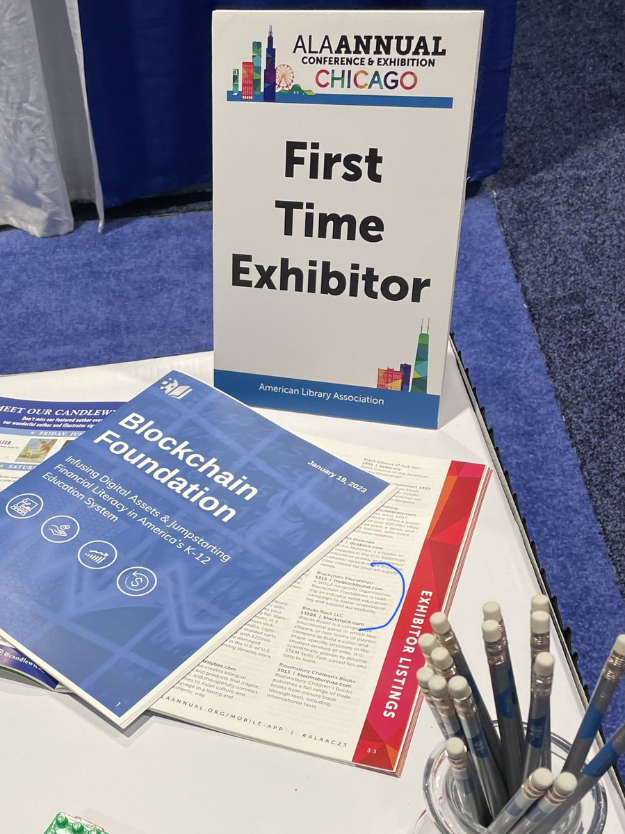 Instead of adoption, we focus on increasing access. That’s why Blockchain Foundation is exhibiting at the @ALALibrary conference, alongside @CFPB @FDICgov @BLS_gov @uspto @NSF @NFCC @CatoInstitute @NASA. 

Check us out at booth #1313.

#ALAAC23 #BlockchainEducation