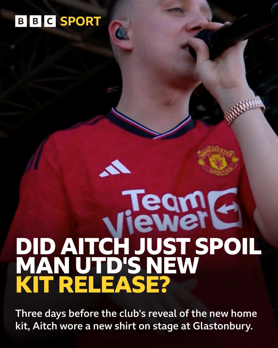 ...Did Aitch just launch Manchester United's new kit? 😳

#glastonbury #bbcfootball