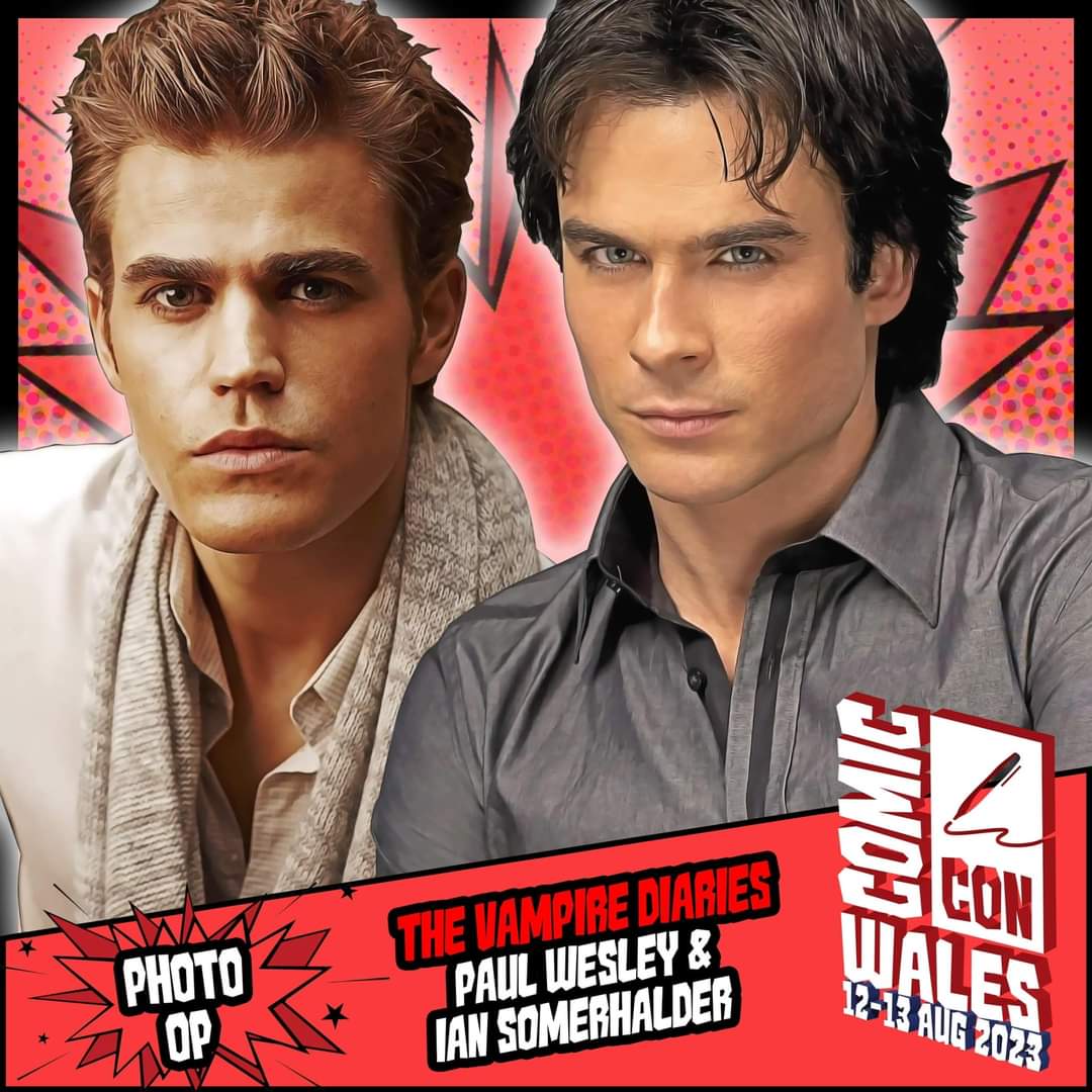 We can't wait to bring @iansomerhalder and @paulwesley to #ComicConWales this August 

All kind of tickets for them are almost gone!

Secure yours here -

comicconventionwales.co.uk/tickets

#IanSomerhalder #PaulWesley #TheVampireDiaries #TVD #ComicCon #ComicConWales #WalesComicCon