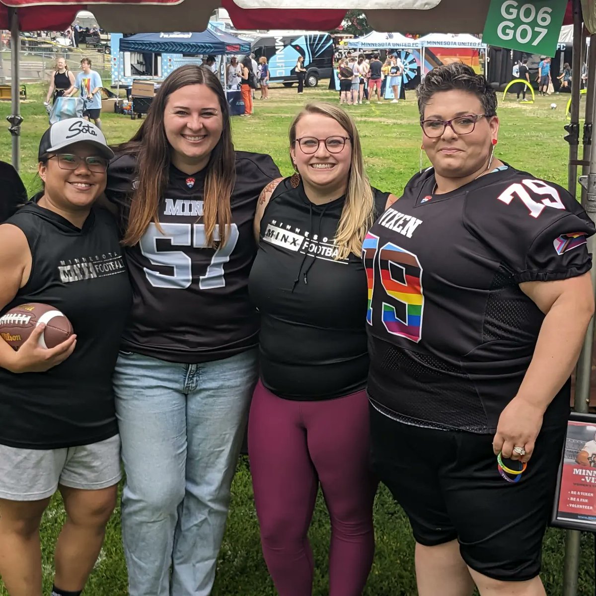 MN_Vixen's tweet photo. The Minnesota Vixen Women's Football team is at Pride with our sister team Minnesota Minx Football !!   Find us in the sports section, booth G6 and G7!  Meet players, register for 2024 tryouts, and enter to win a limited edition MN Vixen Pride jersey!!
https://t.co/ahHfIYPlkU https://t.co/pb3EBzaYVN