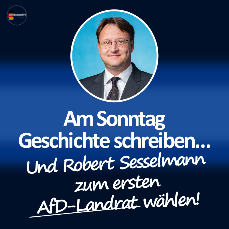 Ich drücke Robert #Sesselmann für morgen fest die Daumen!

Die Zeit ist reif, für den ersten AfD-Landrat.  🇩🇪🔥

#Sonneberg