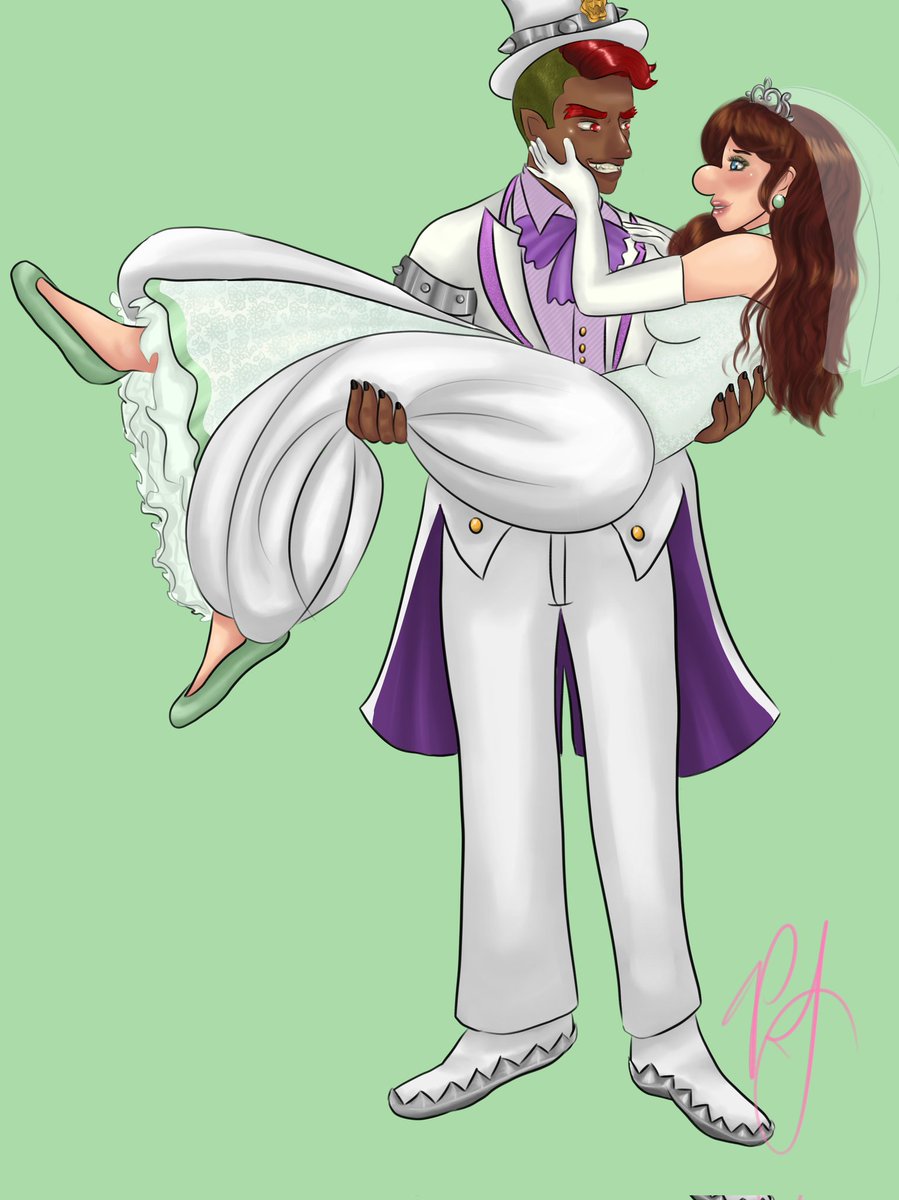 pbunnyandj's tweet photo. Too lame for a background. Got some #bowuigi for your viewing pleasure. I wanted to do the Mario Odyssey wedding outfits. Changed the dress a bit so it wasn't so boring :) #humanbowser #femluigi https://t.co/19LnhYZvlt