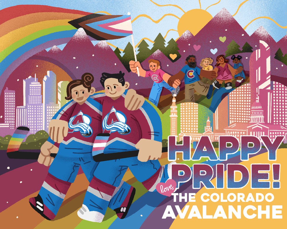 Avalanche's tweet photo. Happy Pride, Avs Faithful! ❤️💙

#GoAvsGo https://t.co/jeu9ltHZYz