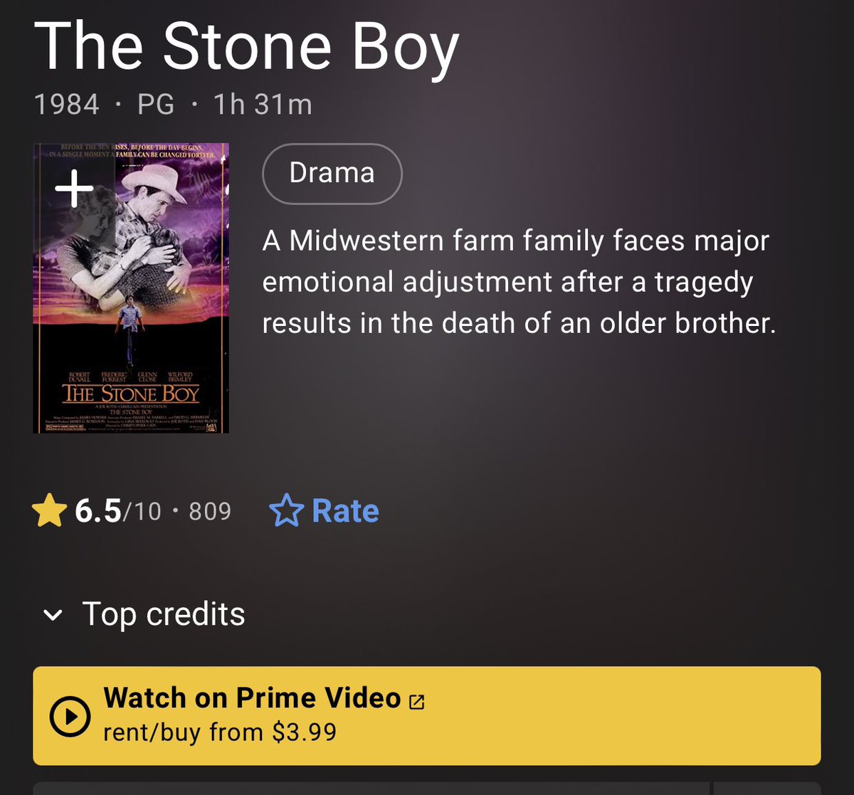 💙R.I.P.💙 Frederic Forrest, a fellow Santa Monican. I worked w/Fred on The Stone Boy, available on Prime. Highly recommended, was the best film made while I worked with Joe Roth.

#death #sad #goodperson #moviebiz #thestoneboy #santamonicaresident #amazonprime