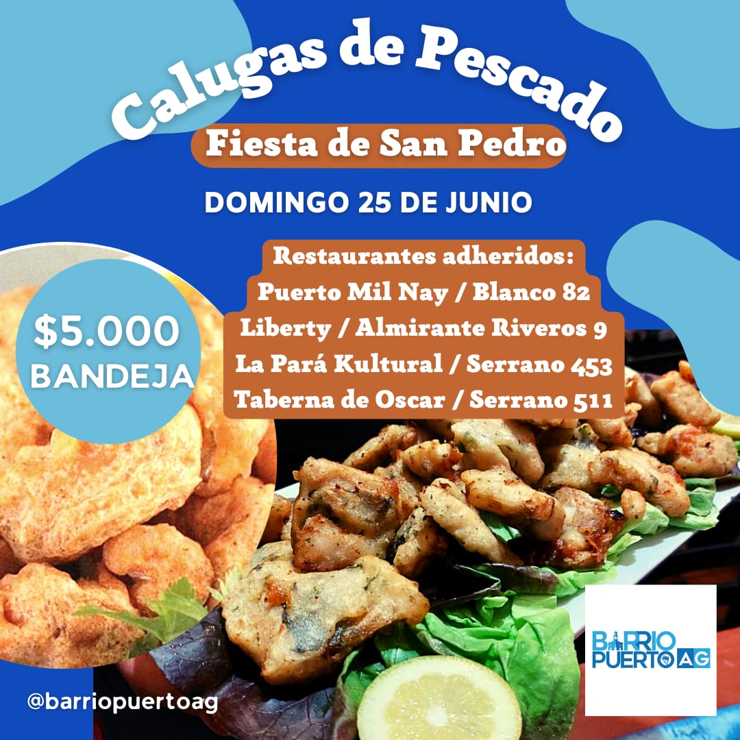 #FiestadeSanPedro 
📣🍽️ Este año, la fiesta de San Pedro viene con una sorpresa muy especial: la #RutaGastronómica de las calugas de pescado del #BarrioPuerto 🐟
¡una oportunidad única para probar esta especialidad de la zona!🌊🍴

#VenalBarrioPuerto