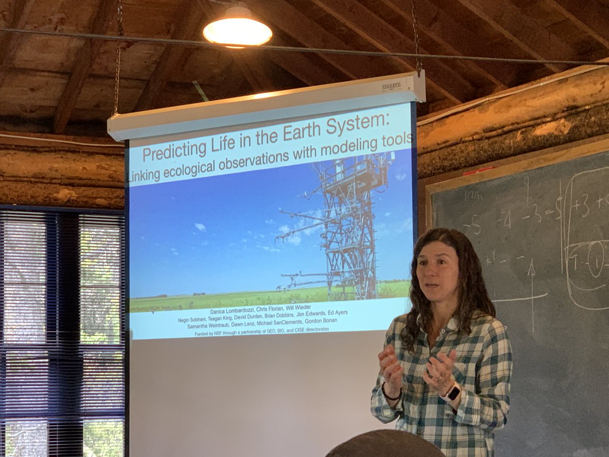 _jejohnson's tweet photo. Thought-provoking talks at #fluxcourse by Danica Lombardozzi, Adrianna Foster, and Linnia Hawkins show how obs can improve models...and how models can improve obs. @NCAR_Science @NEON_sci @Novick_Lab @DJPMoore https://t.co/S0QJuA92Ci