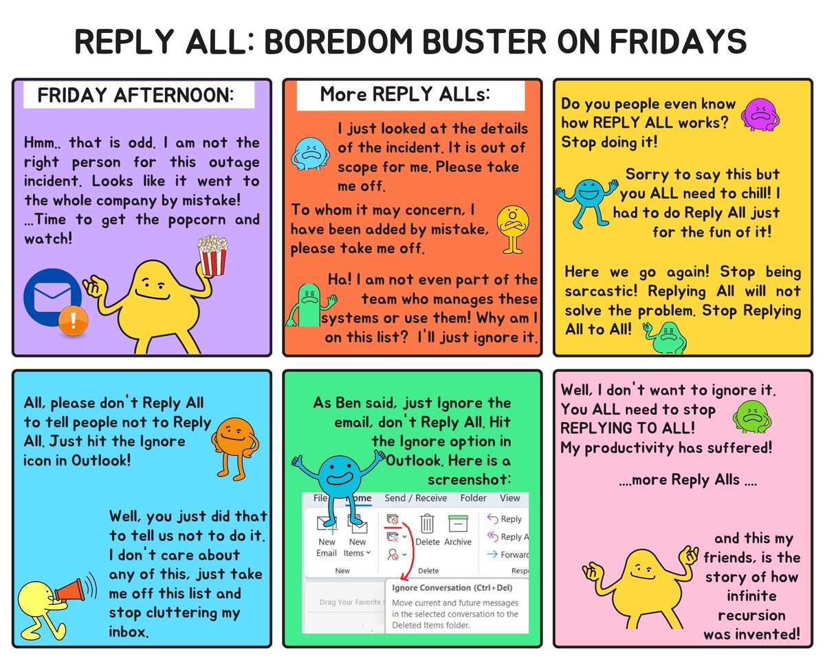 PowerBINoob's tweet image. Reply All for fun! #OfficeLife #WorkLife #InfiniteRecursion #Outlook #Fridays