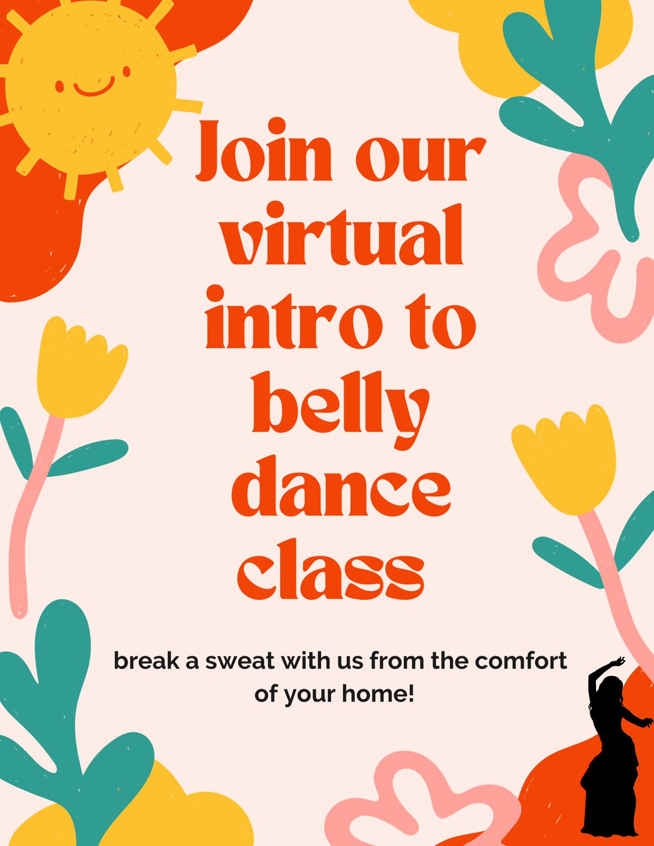 Nothing like an online belly dance class to kick off a Sunday night! Join us as we learn the basics of this ancient art and help to fight those Sunday scaries. Who's ready to get dancing? #danceitout #belly dance ow.ly/WxE750OVmyH