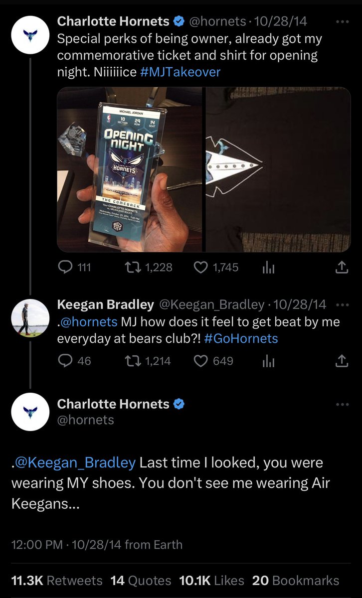 tatefrazier's tweet photo. Whenever I see Keegan Bradley wearing Jordan’s on the course I think of this https://t.co/TiS82ma0BX