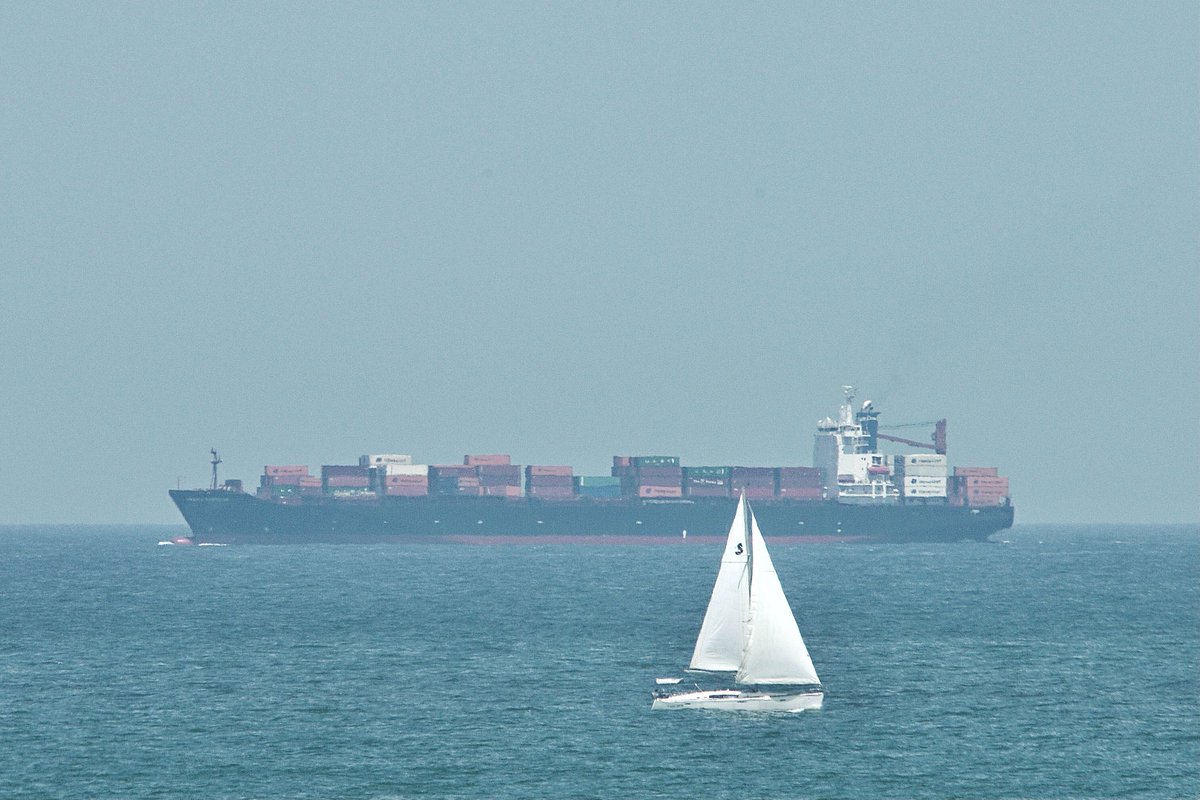 The VELIKA EXPRESS, IMO:9243162 en route to Norfolk, Virginia, flying the flag of Liberia 🇱🇷. #ShipsInPics #ContainerShip #VelikaExpress