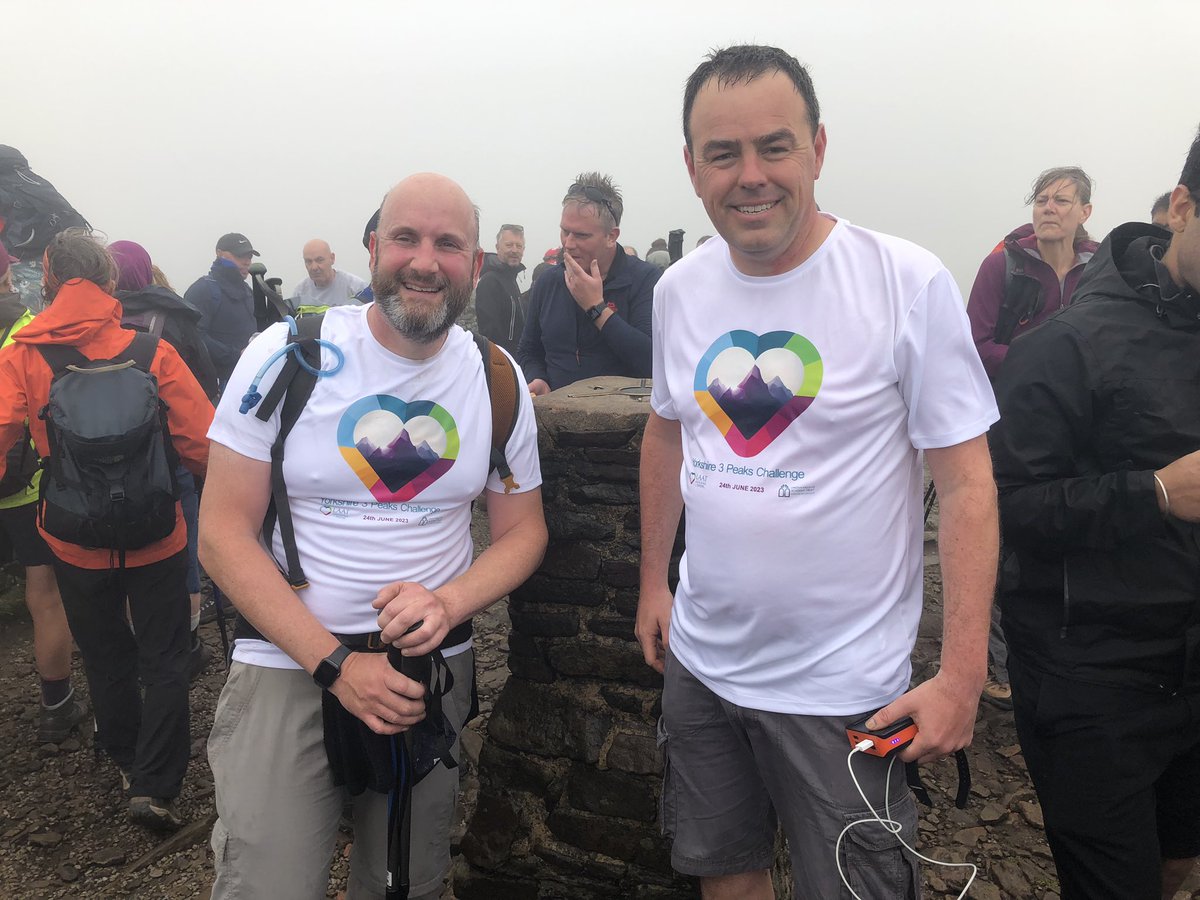 Mr T and Mr D completed 2 out of 3 peaks, currently on 17 miles in around 6 hours - Ingleborough to go.  So far so good - enjoying the challenge.