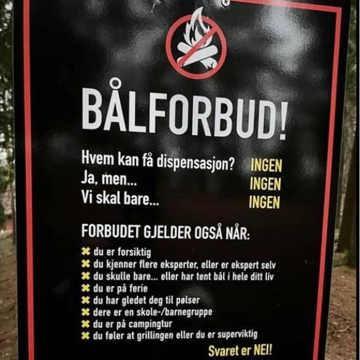 NeonFly007's tweet image. #skogbrannfare #ingen 
Synd ikke alle respekterer ett forbud.