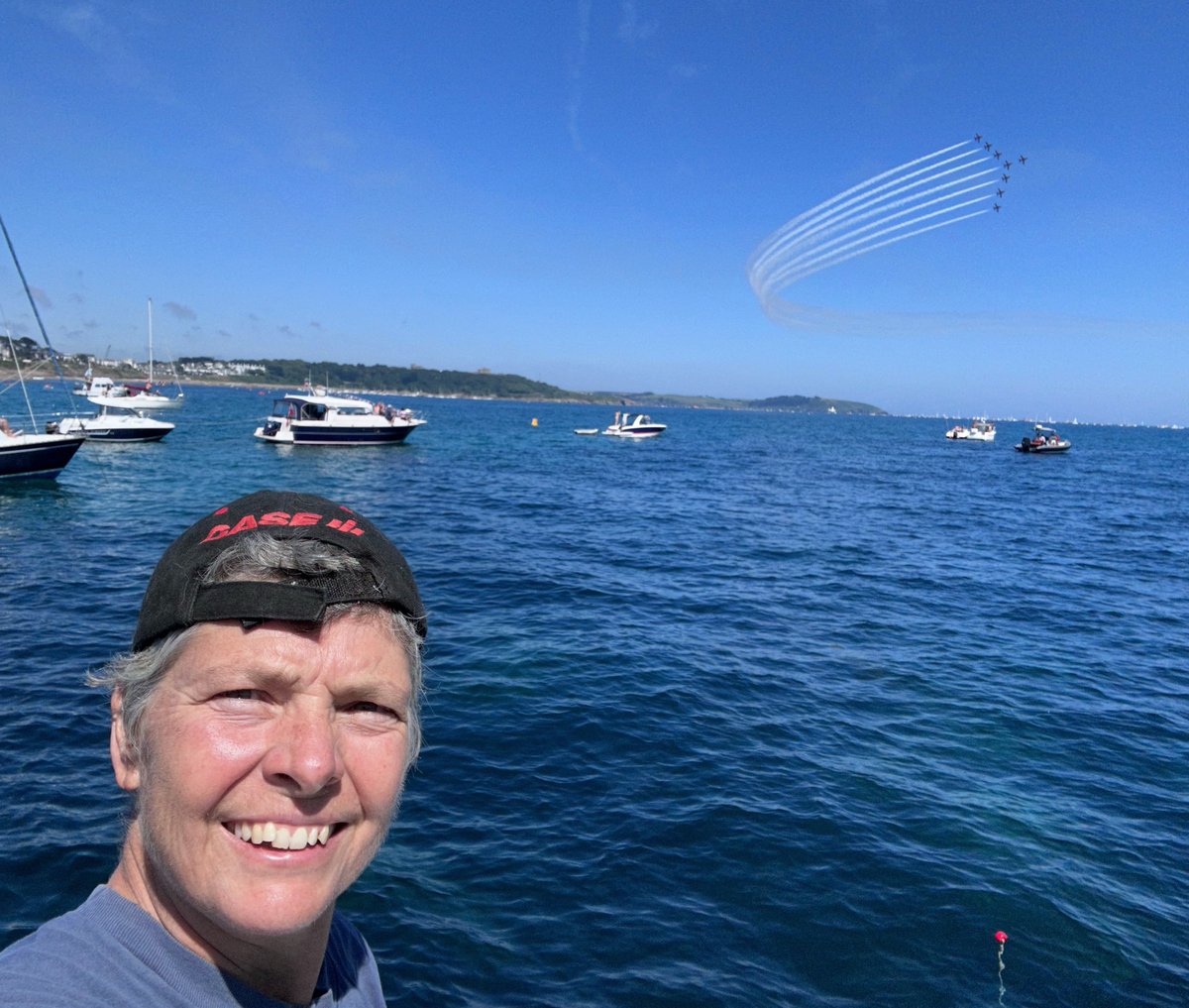 OsteopathTish's tweet photo. Best seats in the house #RedArrows #ArmedForcesDay #Falmouth #Cornwall2023 https://t.co/gybgYiYnrp