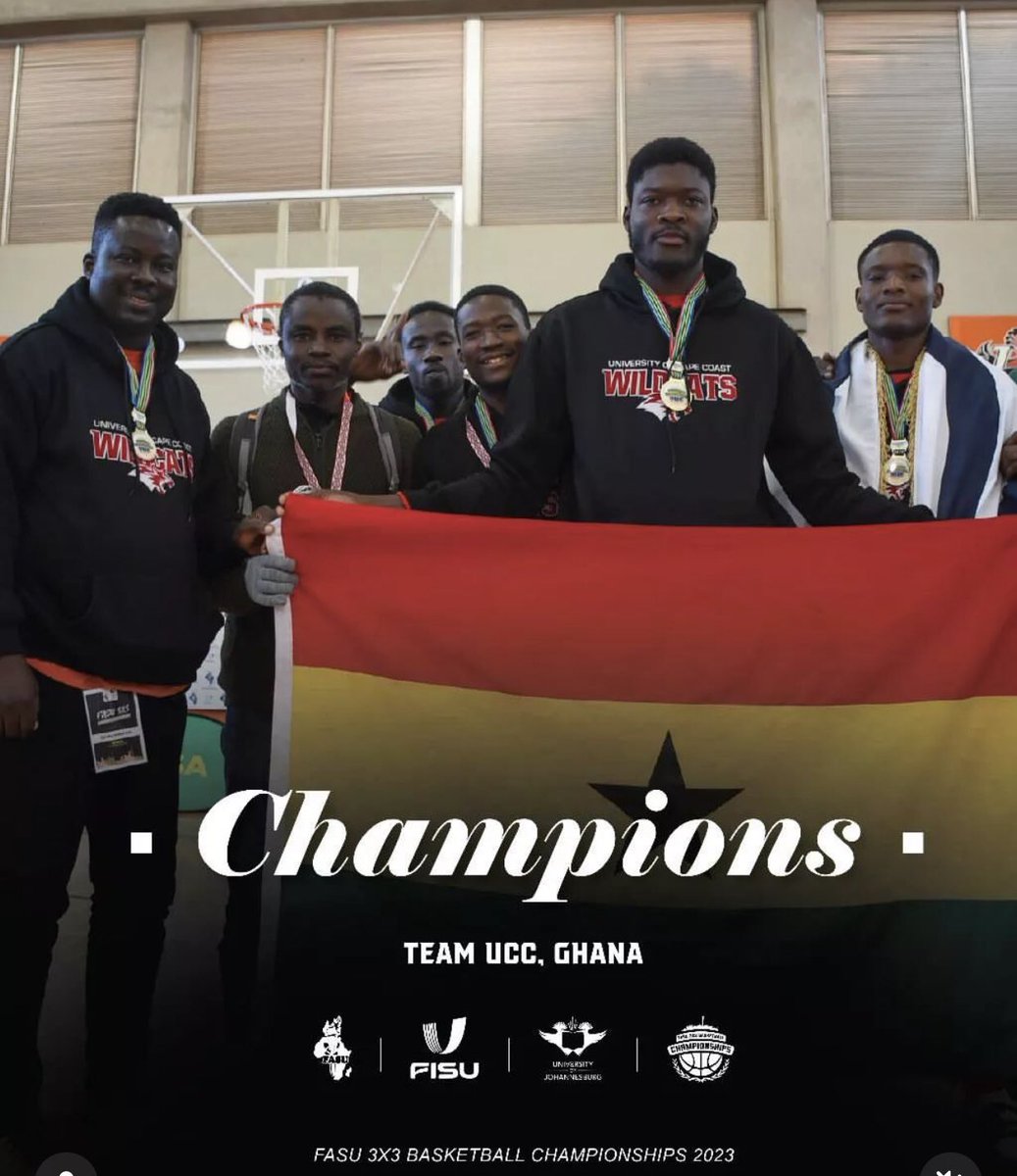 @ucc_wildcats will be representing the entire continent of Africa at the @FISU World University 3x3 Championship .This will be the first time any Ghanaian basketball team club,country,nor school has represented Ghana in at the world level. #WeAreAfrica @tv3_ghana @_owurakuampofo