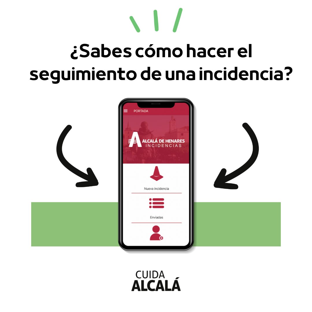 ➡️ En nuestra app puedes dejarnos las incidencias

¿Sabes hacerle seguimiento?

1️⃣ Entra a enviadas
2️⃣ Selecciona la incidencia
3️⃣ Pulsa en seguimiento, arriba a la derecha
✅ Ahí te aparecerá el estado de tu incidencia

📲 descárgate la app y ayúdanos a cuidar de Alcalá