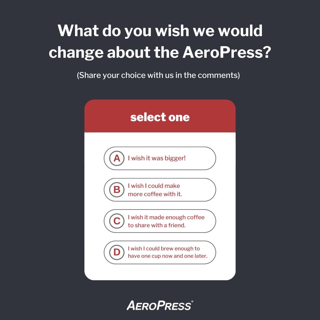 AeroPress's tweet photo. Answer below: 👇👇👇👇👇⁠
⁠
We have a BIG answer for you coming very soon! 👀⁠
⁠
#aeropress⁠
#findyourinnerbrew⁠
#coffeeeverywhere https://t.co/7KL1s71qxZ