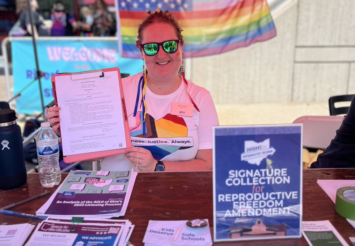 We’re at Cincinnati #Pride 🌈 collecting signatures to put reproductive freedom on the November 2023 ballot! 

Come sign!!! ✍🏽📋