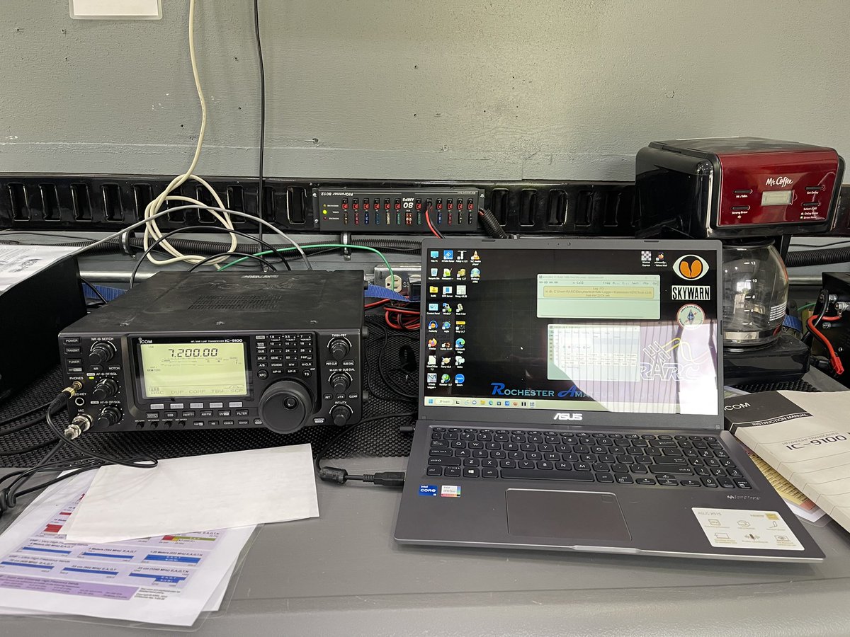 kf0s's tweet photo. Operating stations for our local #arrlfd  effort. Not at a county park this year due to a potential for severe weather, but at the city EOC. I’ll be operating W0MXW later today. https://t.co/OrmjdMQedm