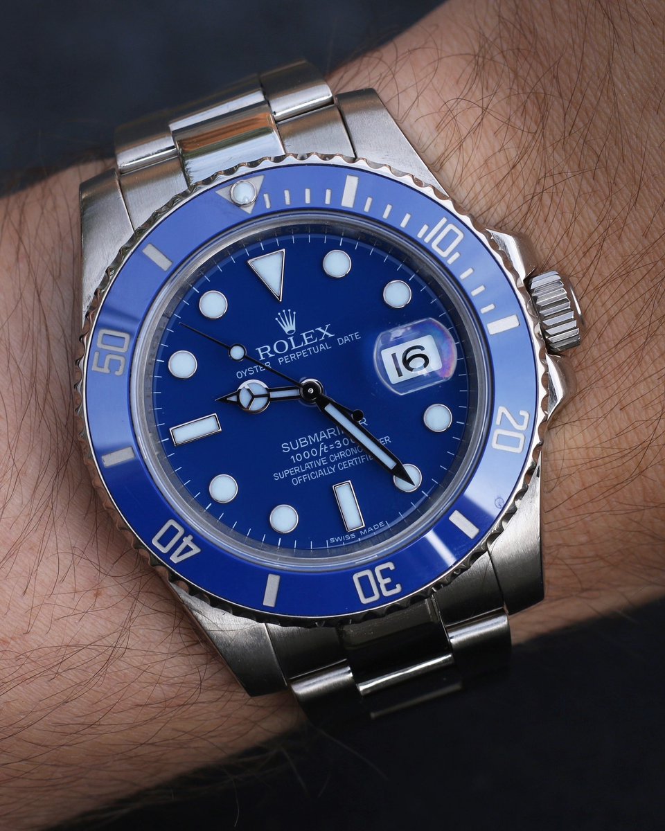 baldassarreted's tweet photo. What’s your favorite Rolex nickname? 

The Rolex Submariner reference 116619 affectionately known as the “Smurf.” https://t.co/lNj6yGpzGJ