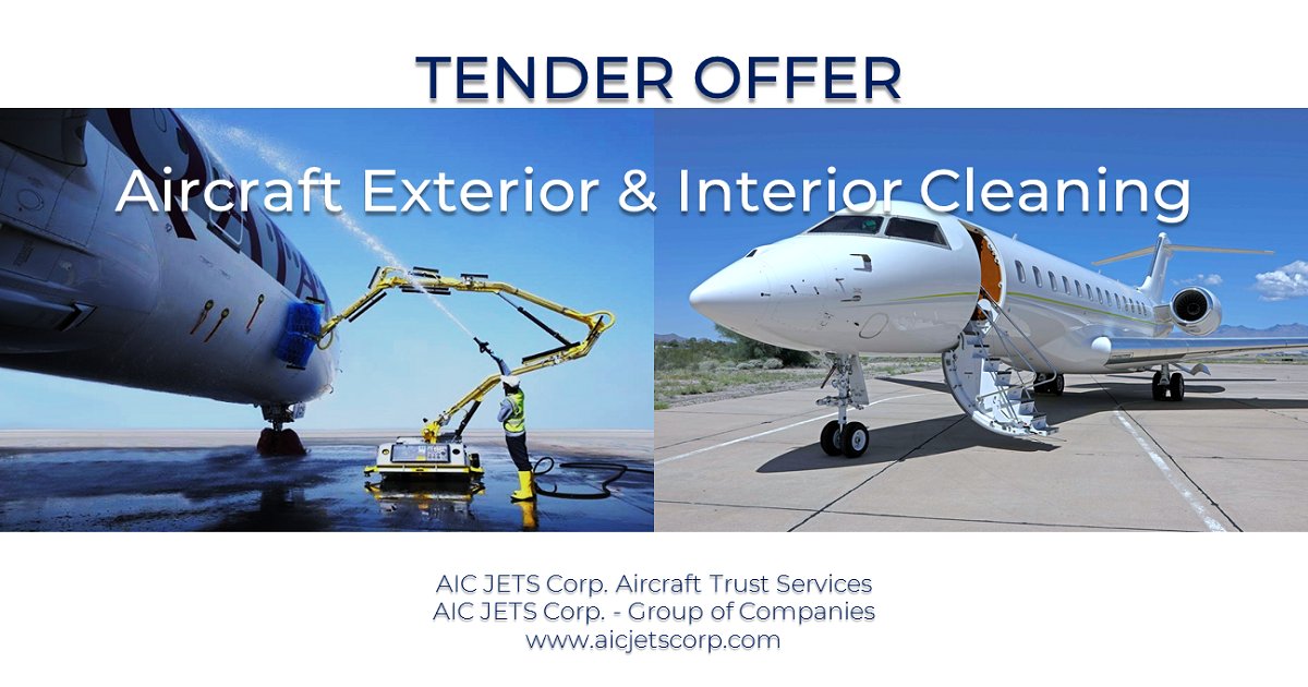 TENDER ASO202081

AIC JETS Corp.

Read full:
linkedin.com/feed/update/ur…

#AICJETSCorp #aircraftforsale #helicopterforsale #airlines #helicopter #aircraftdelivery #airport #commercialaviation #businessaviation #corporateaviation #groundhandling #aircraftdetailing #aircrafttrust