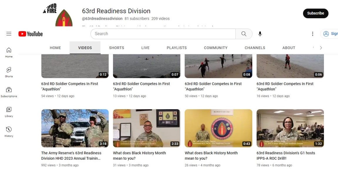 Visit or Subscribe to the 63rd Readiness Division YouTube Channel to Watch All the Latest 63rd RD Video Content!!! youtube.com/@63rdreadiness…