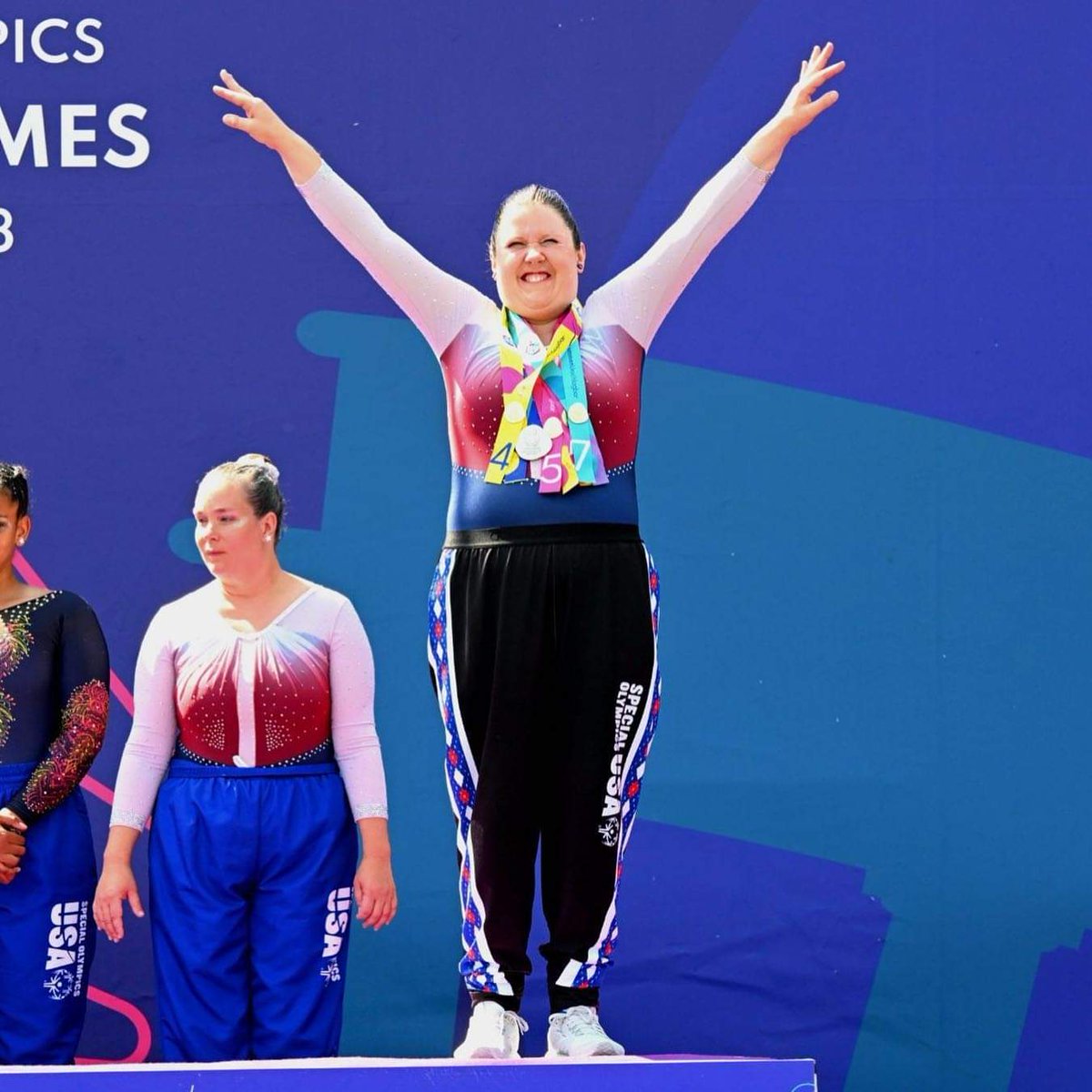IAmTheMediaPro's tweet photo. Congratulations to @SONorthCarolina athletes Philip Blount and Erin Cagle on their accomplishments @SOWG_Berlin2023 Philip got gold in Shot Put in Athletics and gymnast Erin got silver in Vault, 5th in Beam and Uneven Bars, 7th for Floor and 4th all-around! https://t.co/zKdMFxhe7e