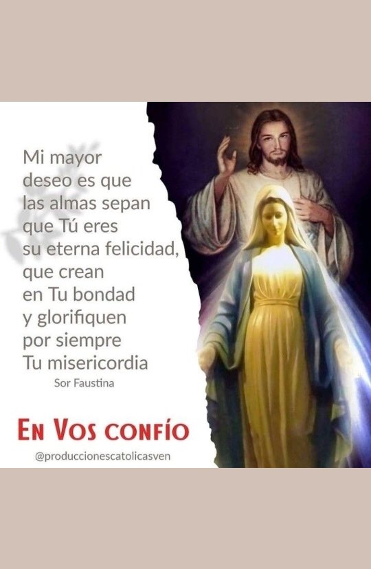 martitadelgad's tweet photo. @Evareggina38 @norma_azuaje @JUDADEJ @buguitabuguita @Ranfia @losuthu @Charo88Alicia @ale2pati @Pazybienmusic @Gladis_Ag @LilianaSnchez9 @RMCOt @sandramayelaa @ramonviloria @Milizarraga @EFVMaracaibo @marcosventura @eva @evaenlaradio @EsmerSoto Señor líbranos de los terribles Virus 🙏
OH SANGRE y AGUA que brotastes del SAGRADO CORAZON DE JESUS como Manantial de MISERICORDIA para nosotros JESUS en TI CONFIO, CREO Y ESPERO Amén 🙏 

 https://t.co/eniWnz32OA https://t.co/WXnZyNmhlA