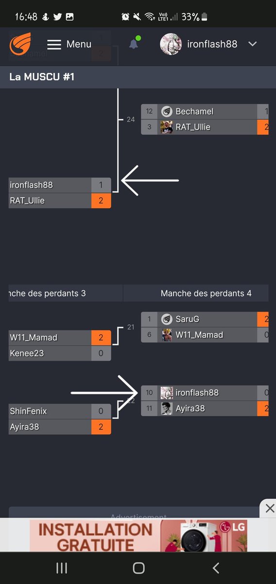 ironflash88's tweet photo. @ironflash88 tournois De @ShinEVO92 Arrivé En demi-finale et top 5 très fier de moi https://t.co/LEpZdBhBV5