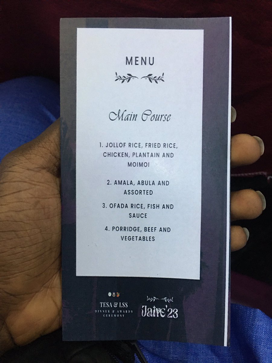 TESA_UI's tweet photo. Menu at #Jaiye23🤩

#TESAWeek
#IbadanTechies https://t.co/fY2h1GBPhj